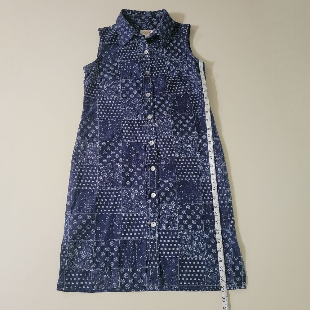 Talbots Denim Patchwork Sleeveless Button-Down Sh… - image 8